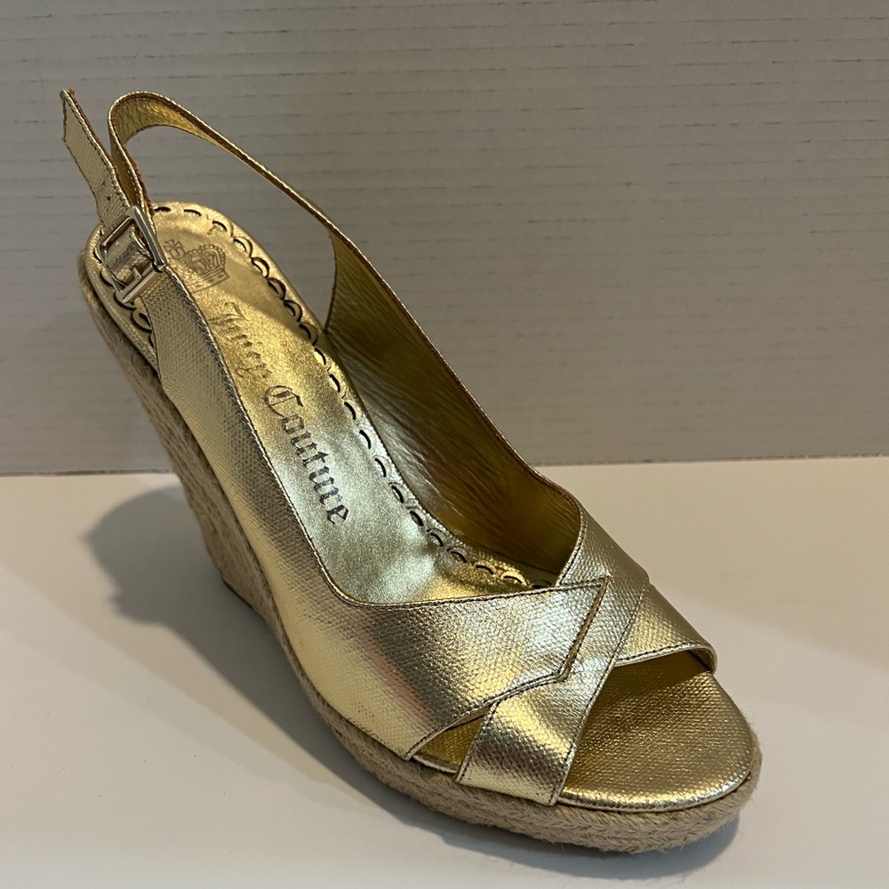 Metallic Gold Juicy Couture Espadrille Wedges